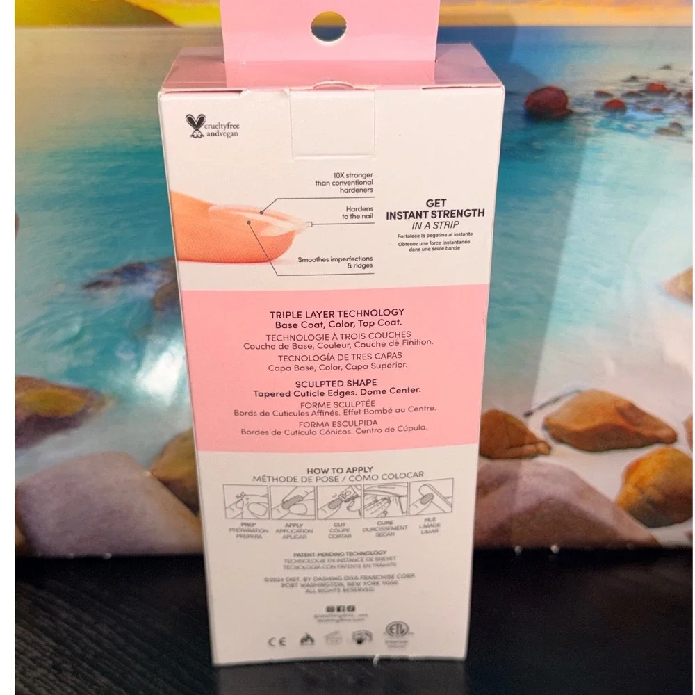 Dashing Diva Glaze LED Semi-Cured Gel Starter Kit Lovely Pink 32 Strips New